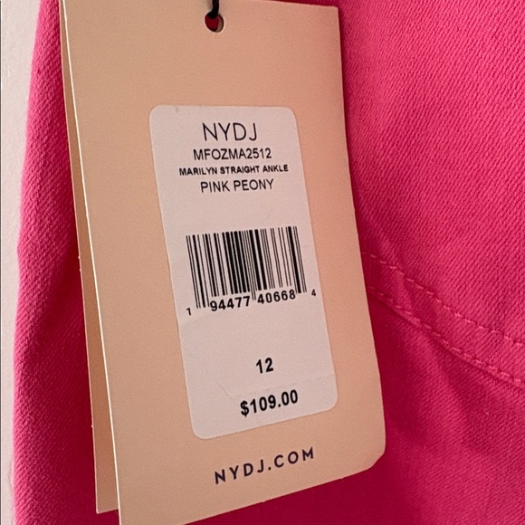 NYDJ Marilyn Straight Pink Peony Jeans - Picture 6 of 14